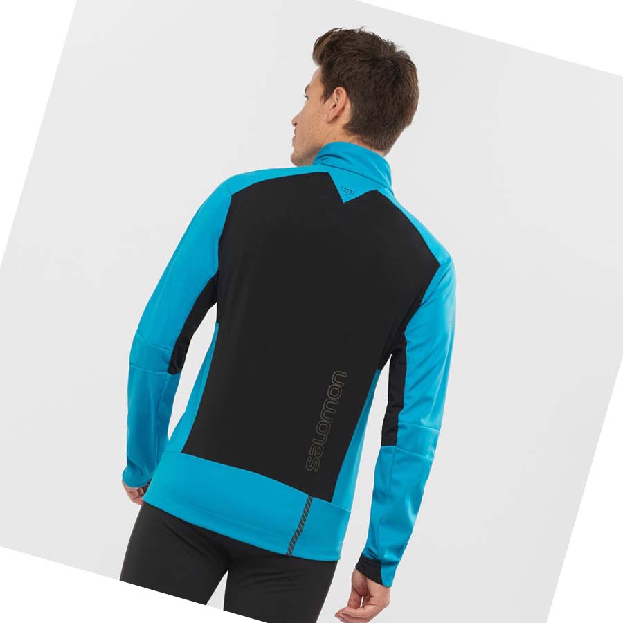 Salomon GORE-TEX INFINIUM™ WINDSTOPPER® PRO Kabát Férfi Fekete | HU 2365BEX